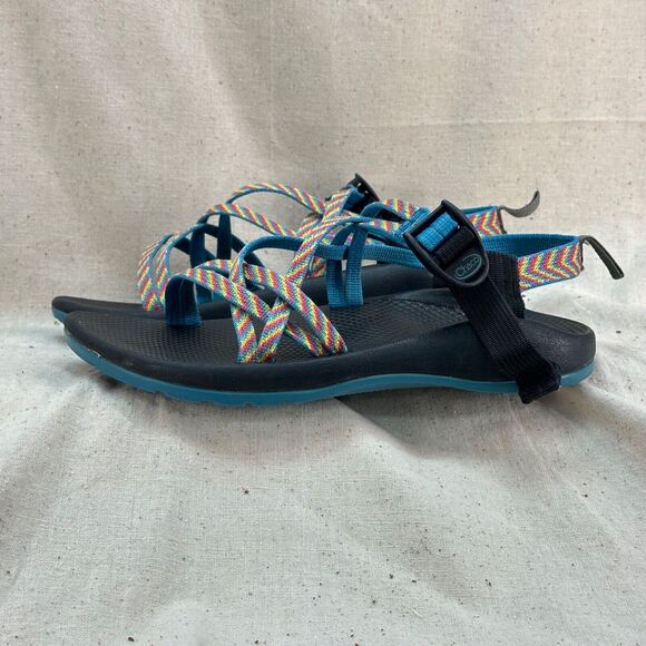 Chaco ZX/2 Classic Sport Rainbow Striped Two Strap Outdoor Hike Sandals Womens 6 - Picture 4 of 8